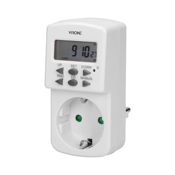 Elektronisk timer 1800W 10 program LCD-display Schuko