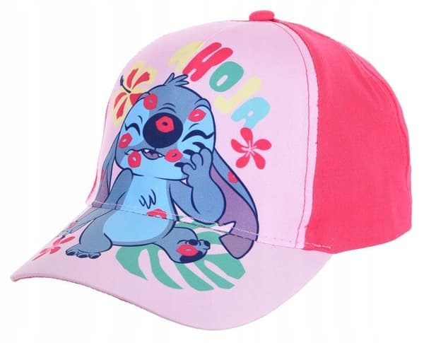 Stitch baseballkasket til piger lyserøde kys 52 cm