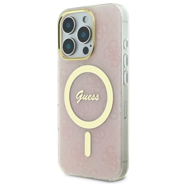 Guess IML 4G MagSafe-etui til iPhone 16 Pro, lyserød