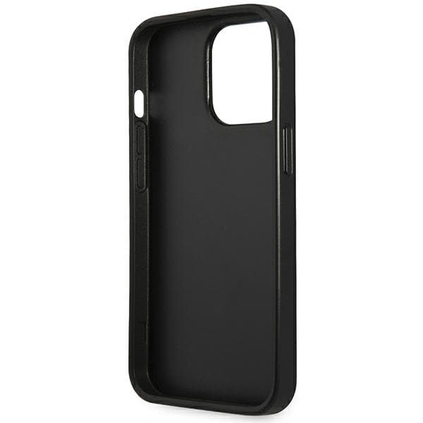 Guess Saffiano Triangle Logo-cover til iPhone 14 Pro Max, sølv