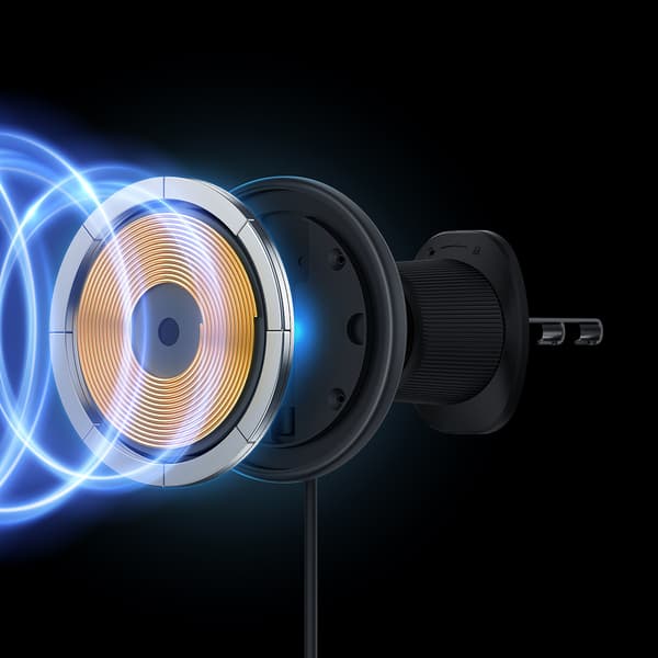 iPhone bilholder med 15W induktiv oplader til luftventil - sort