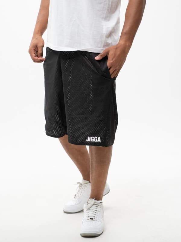 Jigga Wear Small Outline Vendbare Shorts Sort/Hvid M