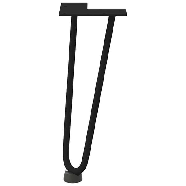vidaXL hårnålebordben, 4 stk., sort, 30 cm, massivt stål