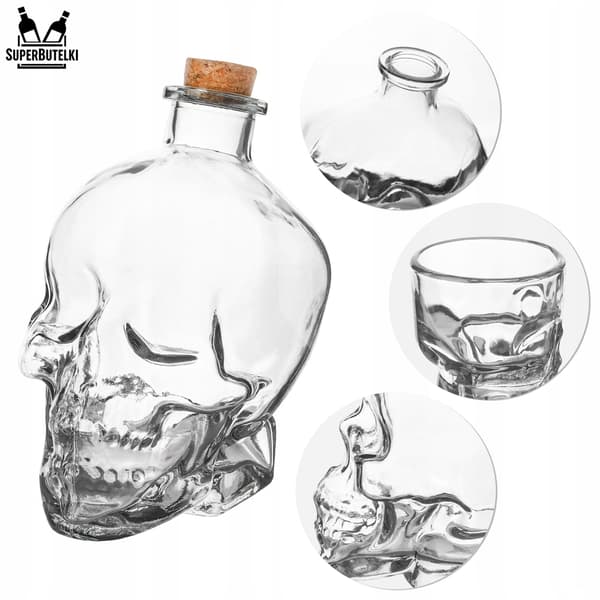 Glaskaraffel - kranium 750 ml + 4 glas