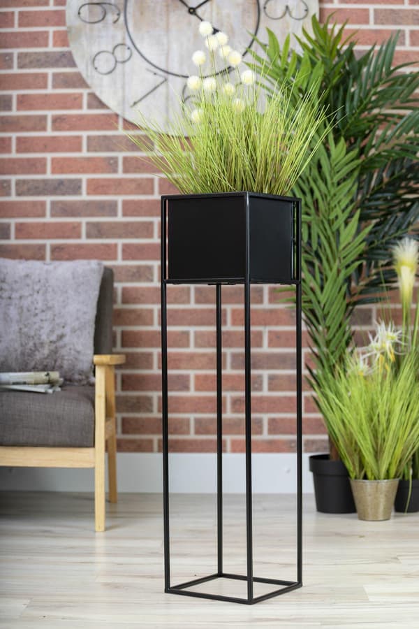Moderni musta kukkateline 90 cm