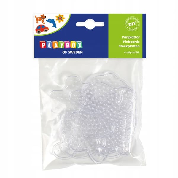SKABONERE til presseperler, transparente, 4 stk.