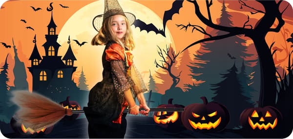 Heksekost Halloween-tilbehør 87 cm