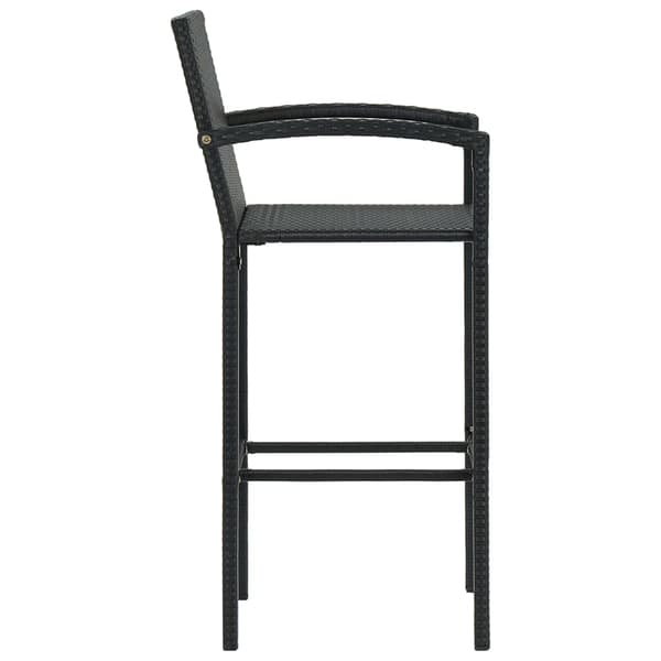 vidaXL barstole, sæt med 4, sort, PE-rattan
