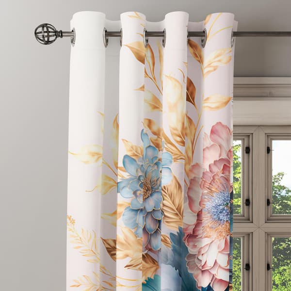 Gardin med snørehuller print 143