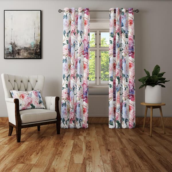 Gardin med snørehuller print 107