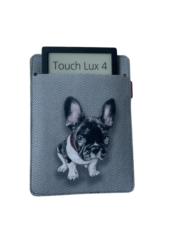 Arco Design 6-7" e-boksfodral - EcoFilc, Chester-tryck, grå, passar Kindle / PocketBook