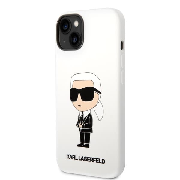 Karl Lagerfeld Silikone Ikonik Etui til iPhone 14 Plus, Hvid
