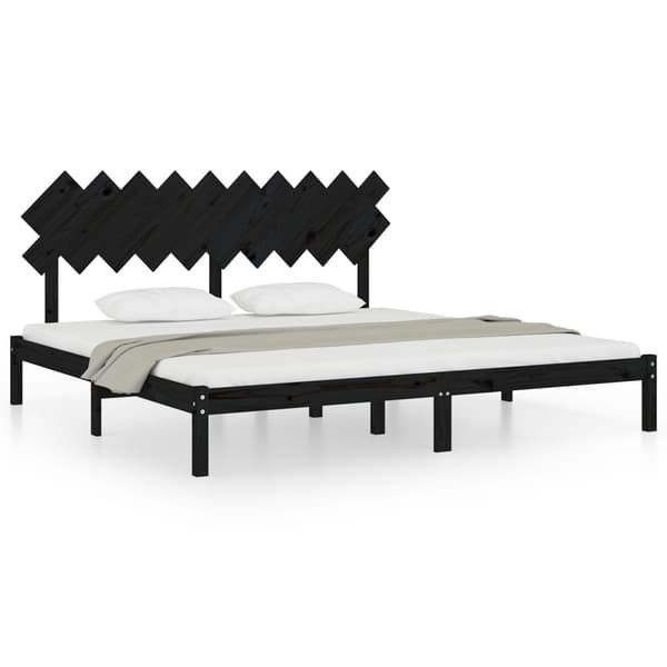 vidaXL sengestel sort 200 x 200 cm massivt træ
