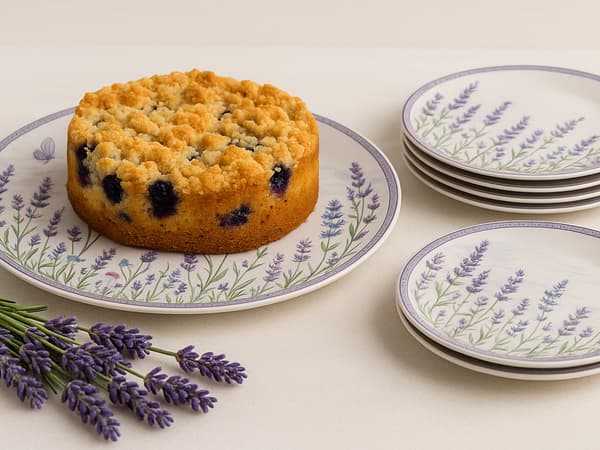 Porslinstallrikar med spatel i presentask, Lavender-kollektionen