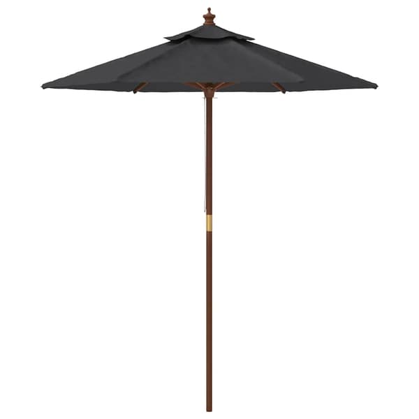 vidaXL haveparasol med træstang, sort, 196x231 cm