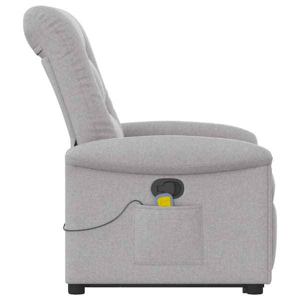 vidaXL Lyftbar massagefåtölj, grå, tyg