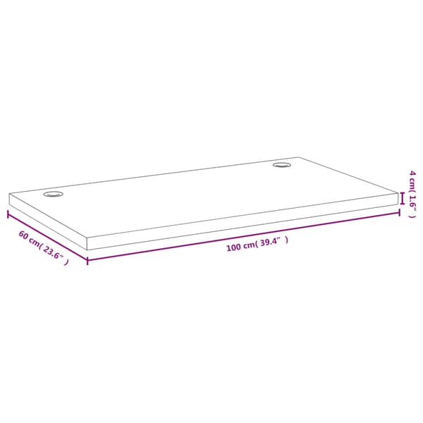 vidaXL Skrivbordsskiva 100x60x4 cm bambu