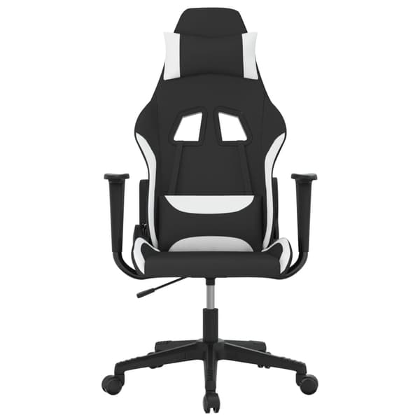 vidaXL massage-gamingstol sort og hvid stof