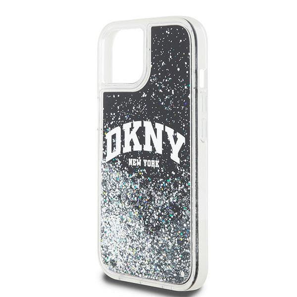DKNY Liquid Glitter Big Logo-cover til iPhone 15 Plus, sort