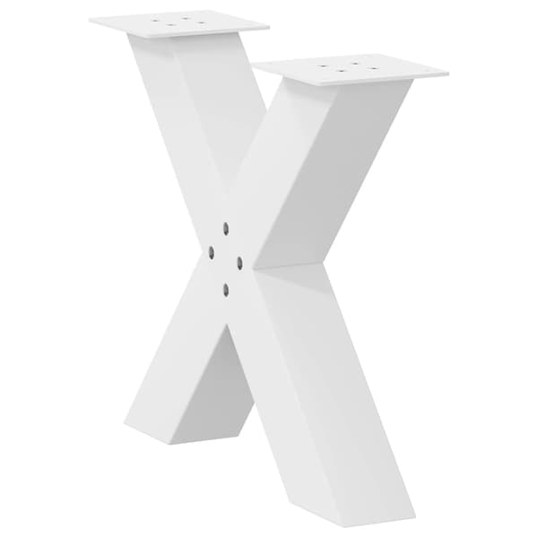 vidaXL X-formade soffbordsben 2 st vit stål