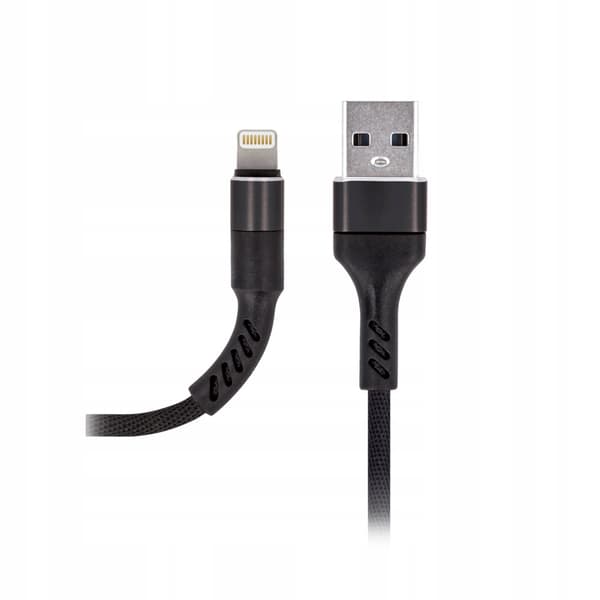 Maxlife MXUC-01 USB - Lightning-kabel 1,0 m 2A sort nylon