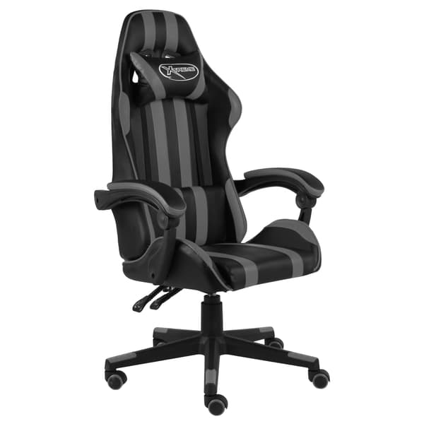 vidaXL Gamingstol, svart och grå, konstläder