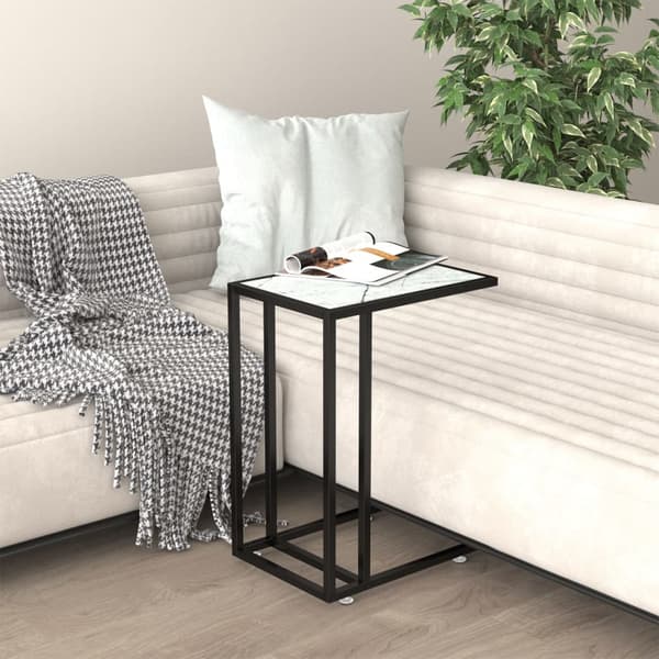 vidaXL Datorbord vit marmor 50x35x65 cm