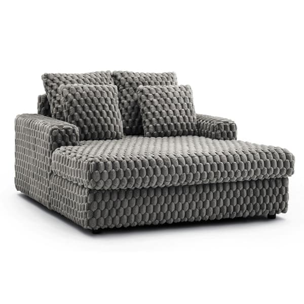 KOBEL Grå Plys Moderne Sofa Lounge Lænestol