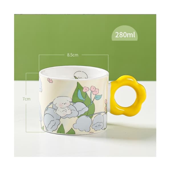 Blommig mugg med sked 280 ml + presentask KB01ZO