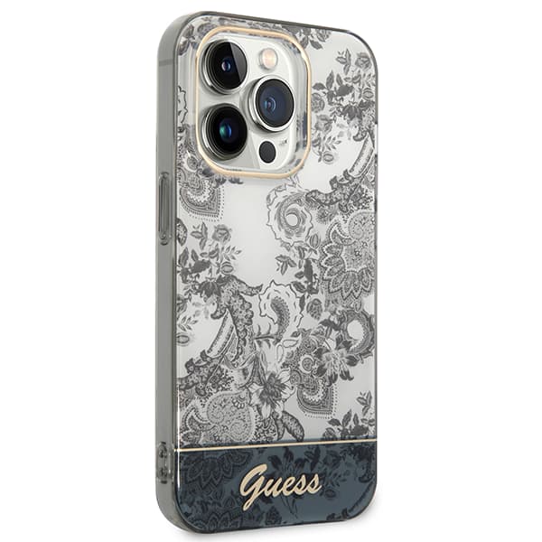 Guess Porcelain Collection iPhone 14 Pro-skal, grått