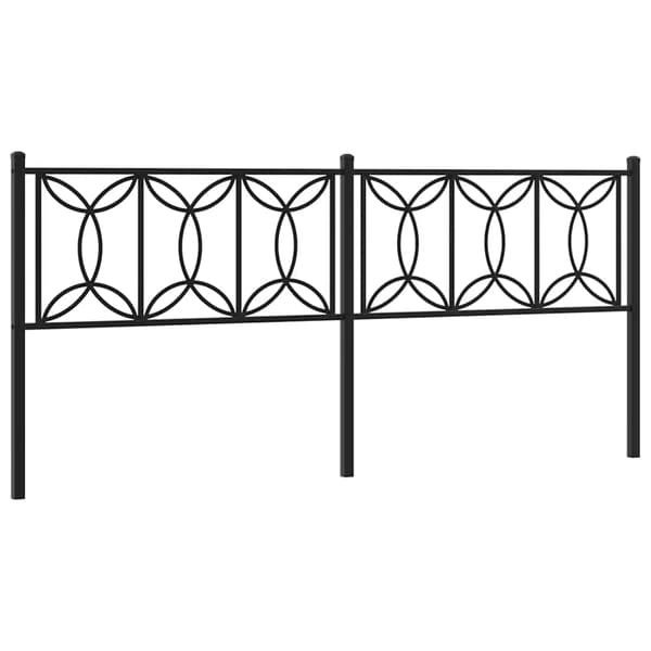 vidaXL metalsengegavl, sort, 193 cm