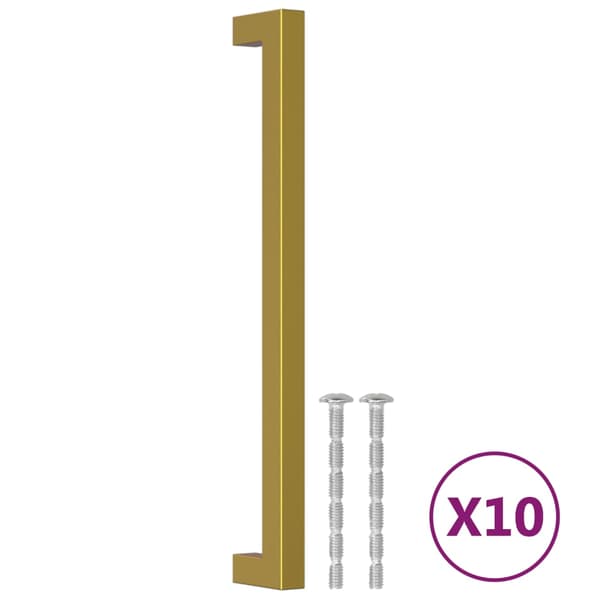 vidaXL skabsgreb, 10 stk., guld, 224 mm, rustfrit stål