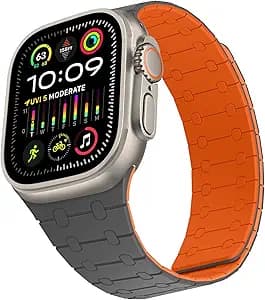 Apple Watch Magnetisk Rem Silikone Grå Orange