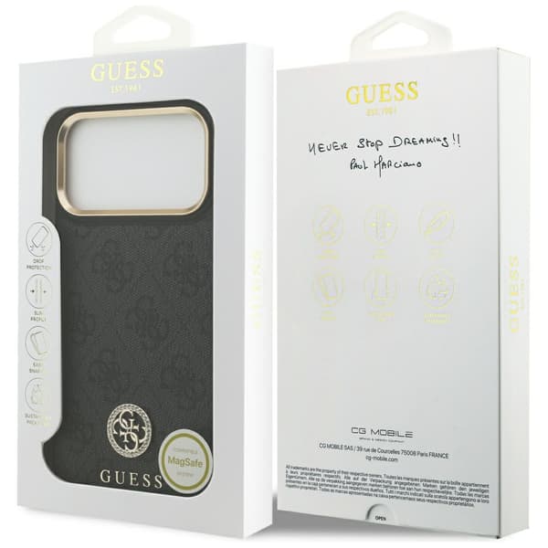 Guess 4G Strass Logo MagSafe-etui til iPhone 17 Pro Max, sort