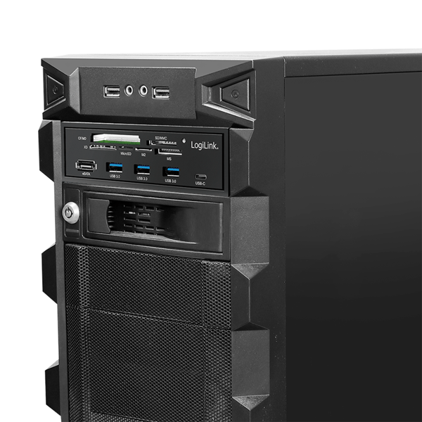 LogiLink 5,25” PC HUB multifunktionspanel 6-i-1 USB 3.0 eSATA-kortlæser