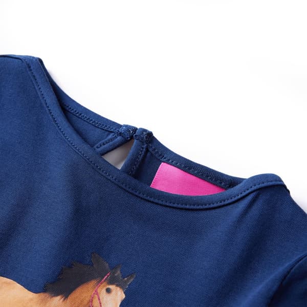 Barn långärmad T-shirt, marinblå, 104