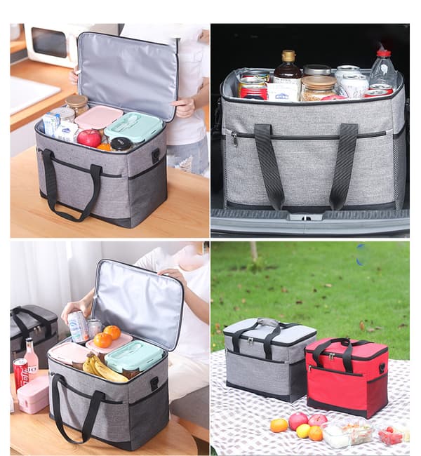 TERMO STRANDPICNICTASKE TIL MAD STOR GRÅ 16 LITER