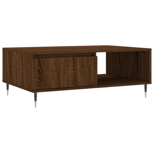 vidaXL sofabord, brunt egetræ, 90x60x35cm, træbaseret materiale