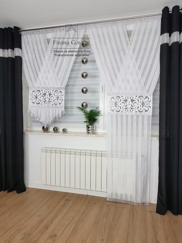 Moderne gardin, dekorativt panel, 250 cm langt