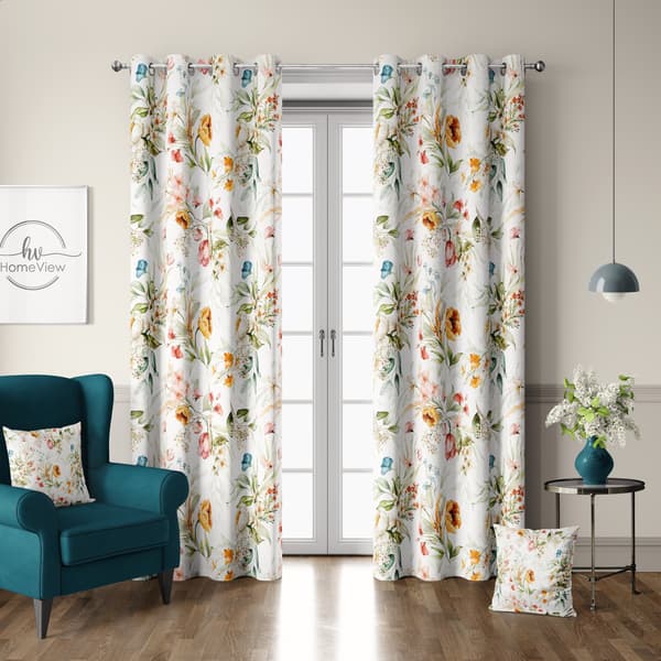 Gardin med snørehuller print 127