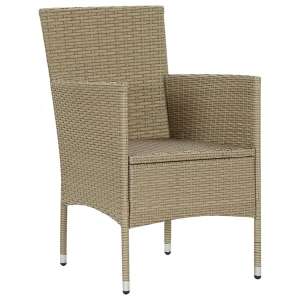 vidaXL havestole, sæt med 4, polyrattan, beige