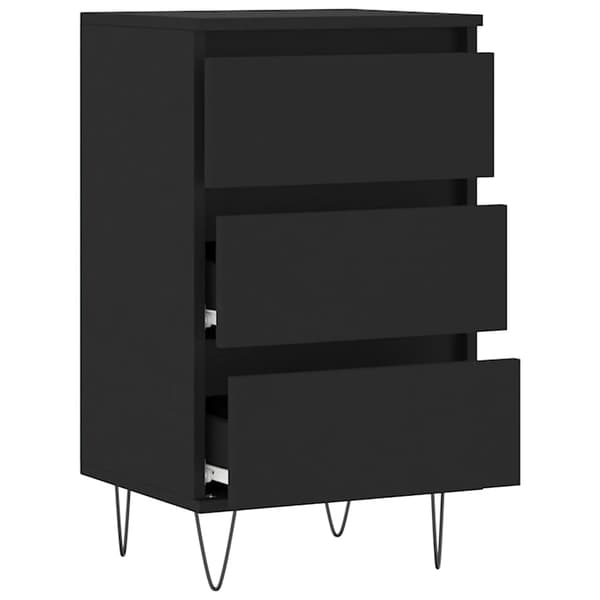 vidaXL kommode, sort, 40x35x70 cm, træbaseret materiale