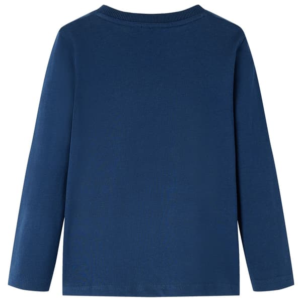 Barn långärmad T-shirt, marinblå, 116