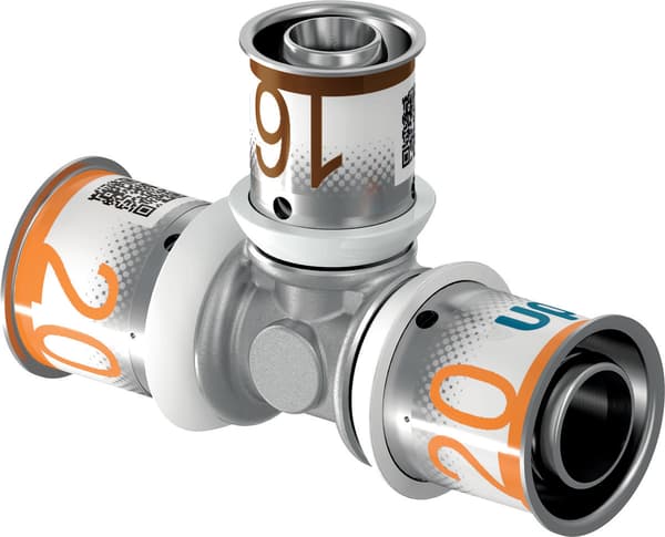 Uponor S-Press Plus Reduktions-T-stykke 20-16-20