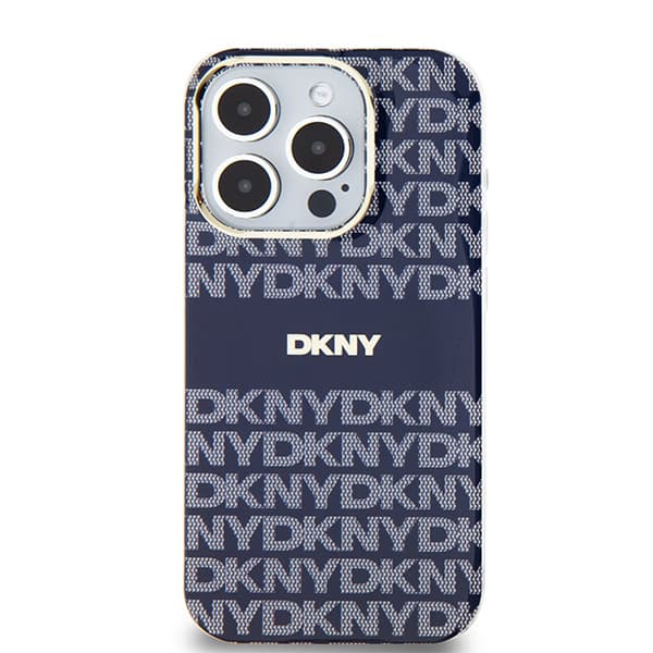 DKNY IML Mono & Stripe MagSafe-etui til iPhone 15 Pro Max, blå