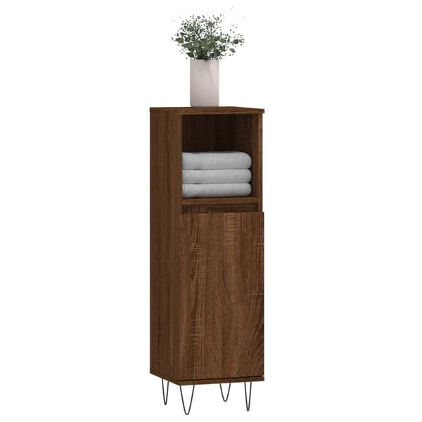vidaXL badeværelsesskab brunt egetræ 30x30x100 cm