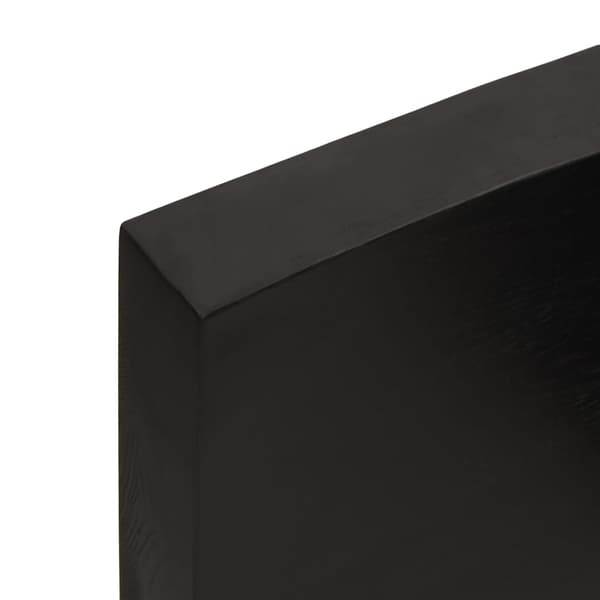 vidaXL hylde mørkebrun 100x60x(2-6) cm egetræsfinish