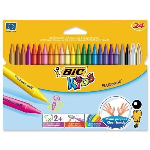 Plastidecor KIDS kritor 24 färger BIC