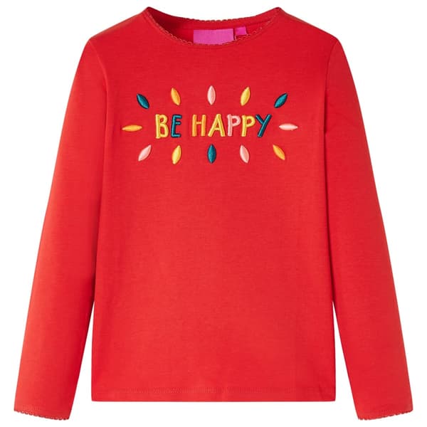 Børne langærmet T-shirt, rød, 128