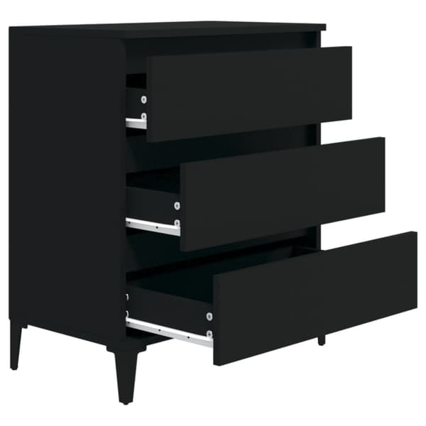 vidaXL kommode, sort, 60x35x70 cm, træbaseret materiale